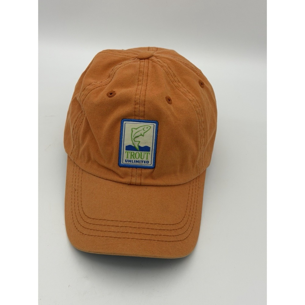 Trout Unlimited Baseball Cap Hat Men's Adjustable Orange Fishing Cap America